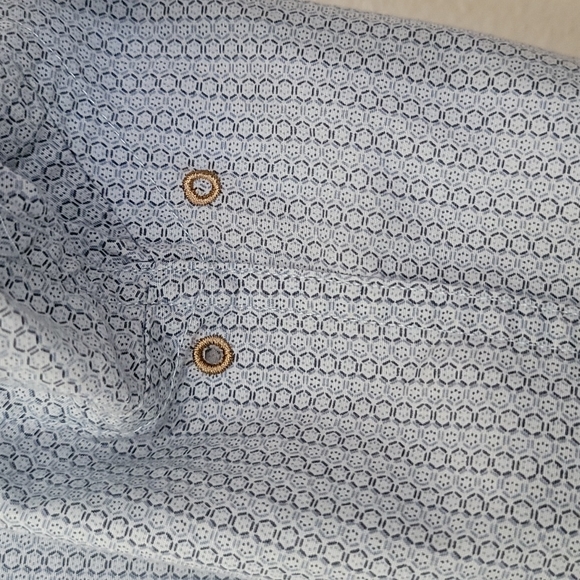 Quiksilver Edition Blue Print Long Sleeve Cotton Dress Shirt XL - Picture 10 of 15